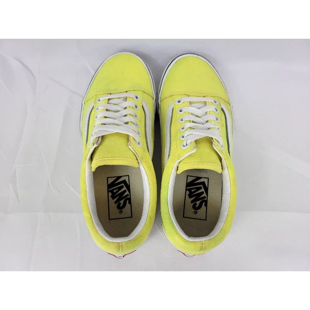 Vans Old Skool Shoes Sneakers Womens Size 6 Neon Highlighter Yellow White 508731 - Picture 3 of 12